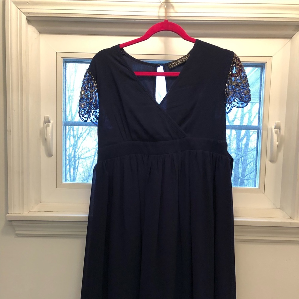 Navy blue maternity dress